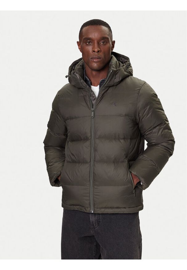 Calvin Klein Jeans Kurtka puchowa LV04RC518G Khaki Regular Fit. Kolor: brązowy. Materiał: syntetyk