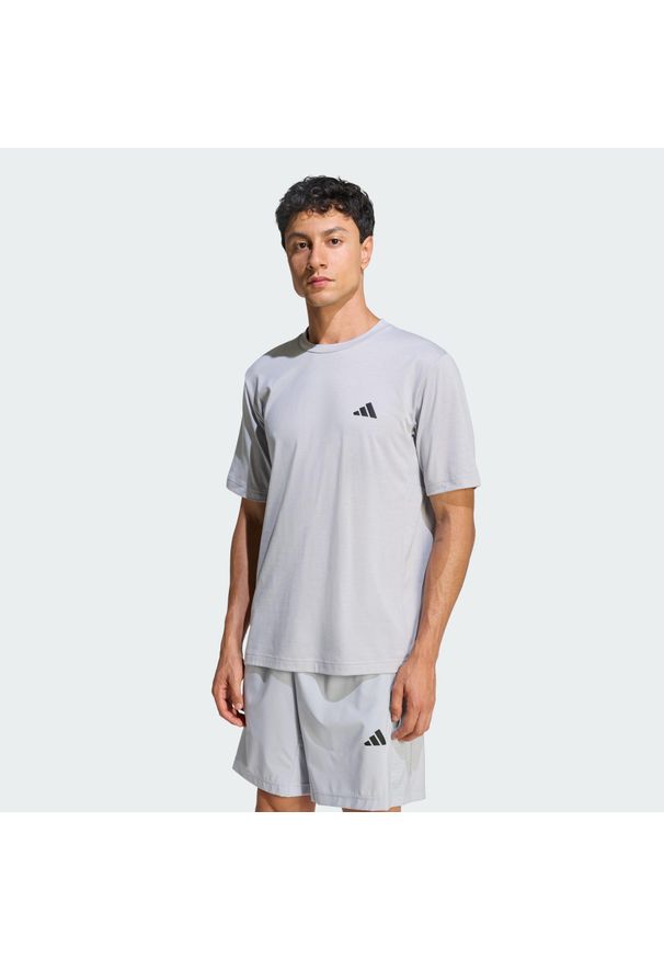 Adidas - Koszulka Workout Essentials Feelready. Kolor: szary. Technologia: ClimaCool (Adidas). Sport: fitness