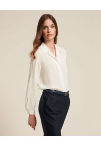 Luisa Spagnoli - LUISA SPAGNOLI - Biała koszula z jedwabiu Bond. Kolor: biały. Materiał: jedwab
