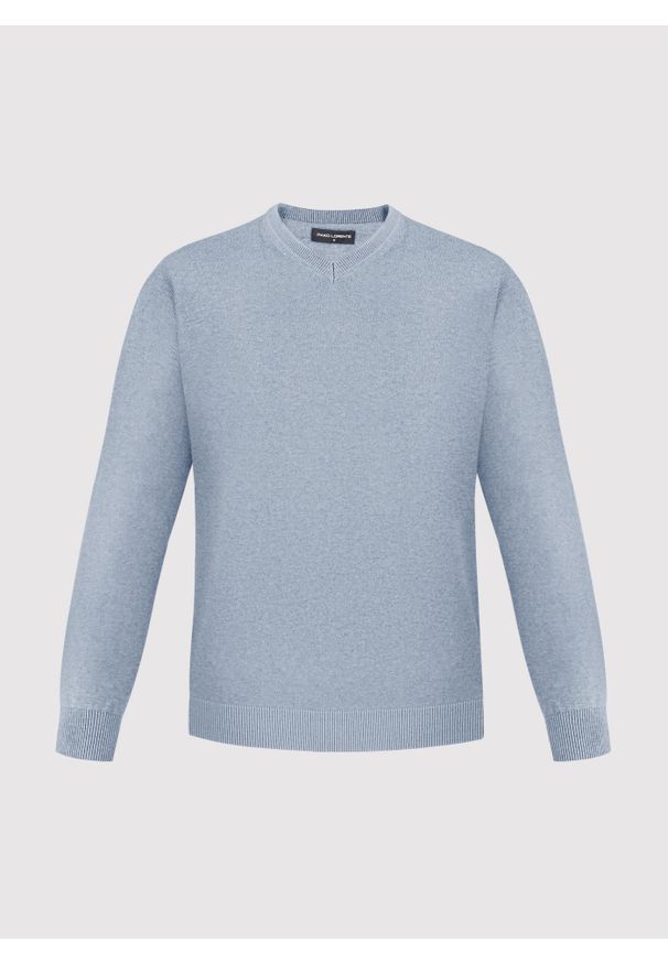 Pako Lorente - PAKO LORENTE - Jasnoniebieski sweter męski v-neck. Kolor: czarny, niebieski. Materiał: bawełna. Sezon: jesień