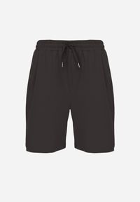 Born2be - Ciemnoszare Szorty Dresowe z Bawełną i Sznurkami Leofiel. Okazja: na co dzień, na spacer. Kolor: szary. Materiał: bawełna, dresówka. Wzór: napisy. Styl: casual, klasyczny #4