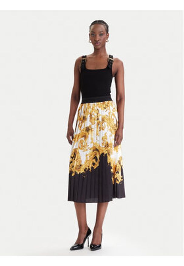 Versace Jeans Couture Spódnica plisowana 80HAE8P5 NS806 Czarny Regular Fit. Kolor: czarny. Materiał: syntetyk