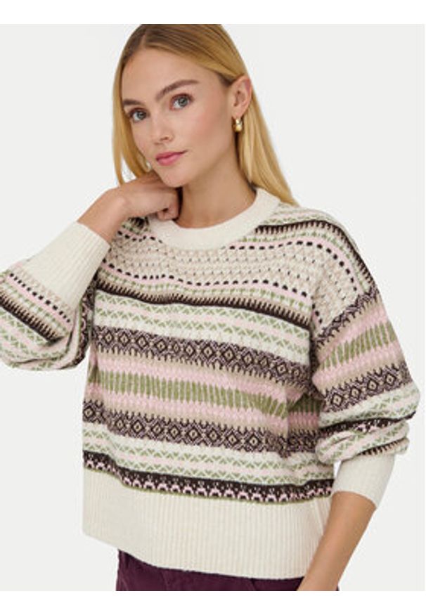 only - ONLY Sweter Arianne 15285832 Beżowy Regular Fit. Kolor: beżowy. Materiał: syntetyk