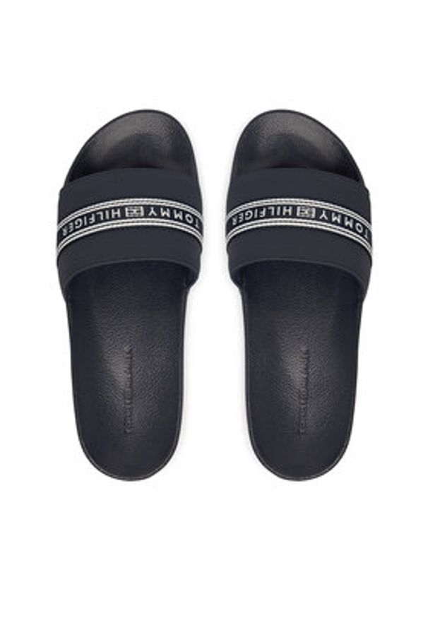TOMMY HILFIGER - Tommy Hilfiger Klapki Logo Tape Webbing FW0FW09359 Granatowy. Kolor: niebieski. Materiał: syntetyk