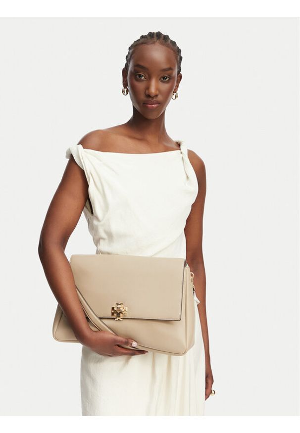 Tory Burch Torebka Charlie 180727 Beżowy. Kolor: beżowy. Materiał: skórzane