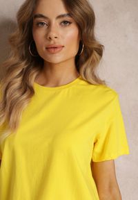 Renee - Żółty T-shirt z Krótkim Rękawem i Okrągłym Dekoltem Volksa. Kolor: żółty. Długość rękawa: krótki rękaw. Długość: krótkie #4