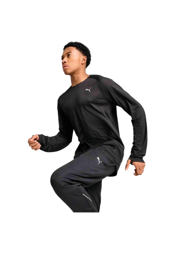 Puma - Longsleeve do biegania męski PUMA Run Cloudpun. Kolor: czarny. Długość rękawa: długi rękaw. Sport: bieganie