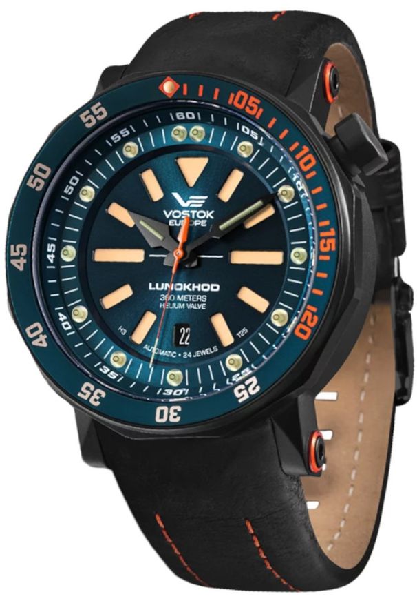 Vostok Europe - Zegarek Męski VOSTOK EUROPE Automatic Lunokhod-2 NH35A-620C633. Materiał: skóra. Styl: sportowy