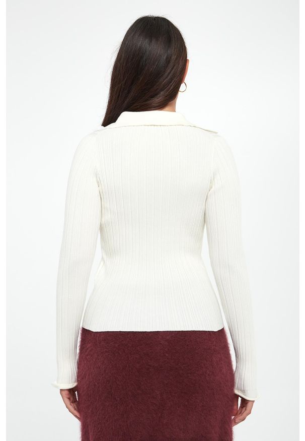Marella - Sweter damski prążkowany Binomio MARELLA SPORT. Materiał: prążkowany. Styl: sportowy