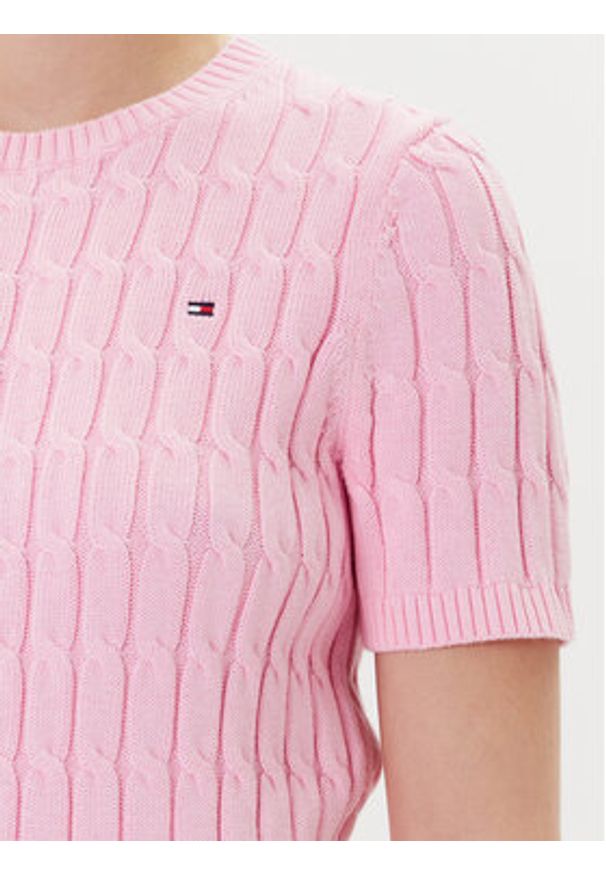 TOMMY HILFIGER - Tommy Hilfiger Sweter WW0WW45656 Różowy Regular Fit. Kolor: różowy. Materiał: bawełna