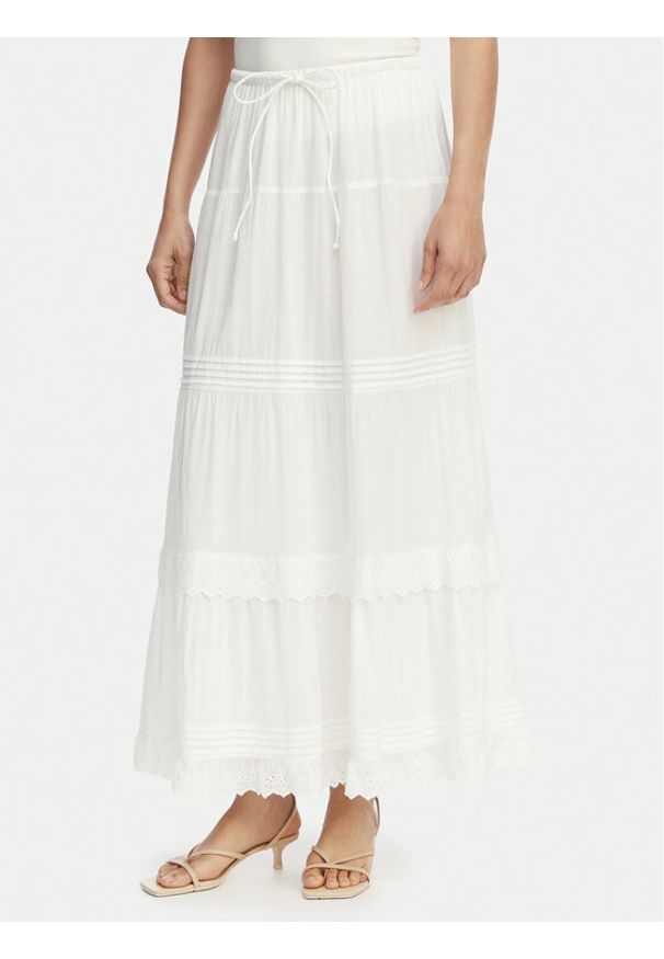 Vero Moda Spódnica maxi Sandy 10345282 Biały Regular Fit. Kolor: biały. Materiał: bawełna