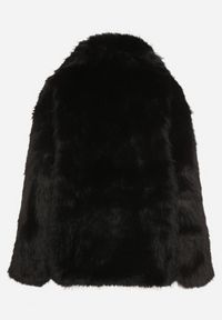 Born2be - Czarna Kurtka Futerko o Dwurzędowym Kroju Oversize Nevisa. Okazja: do pracy, na spotkanie biznesowe. Kolor: czarny. Materiał: futro. Sezon: zima, jesień. Styl: biznesowy #5