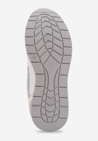 Born2be - Białe Sneakersy na Grubej Podeszwie z Siateczkowymi i Metalicznymi Wstawkamu Sewtira. Kolor: biały. Materiał: jeans #9