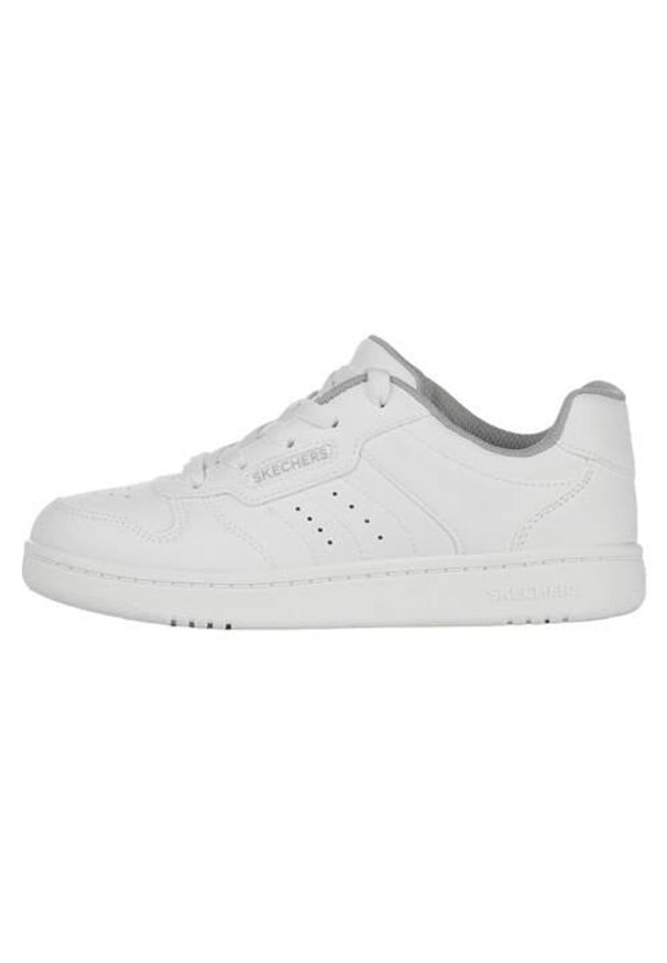 skechers - Buty do chodzenia dla dzieci Skechers Quick Street Vorto. Kolor: biały. Materiał: materiał, syntetyk. Szerokość cholewki: normalna. Sport: turystyka piesza