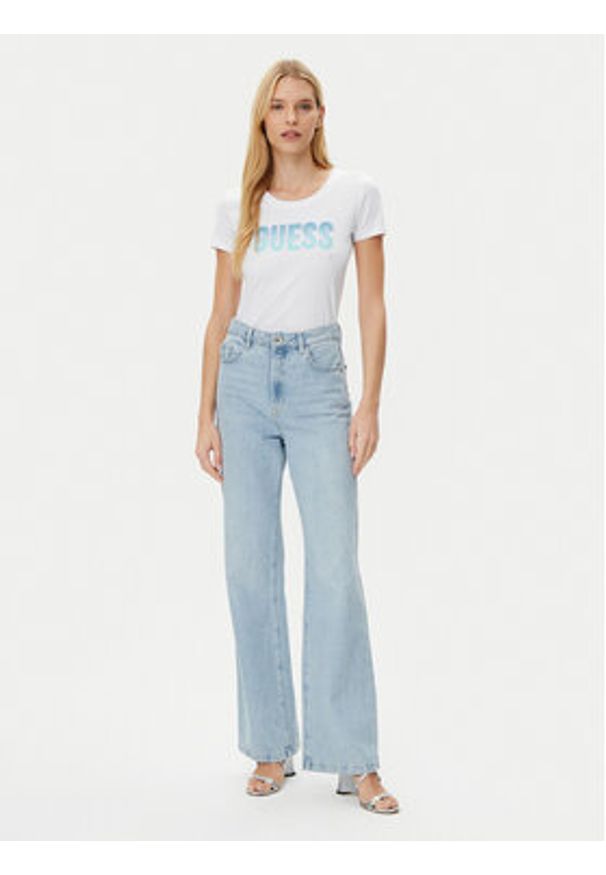 Guess T-Shirt W5GI14 J1314 Biały Regular Fit. Kolor: biały. Materiał: bawełna