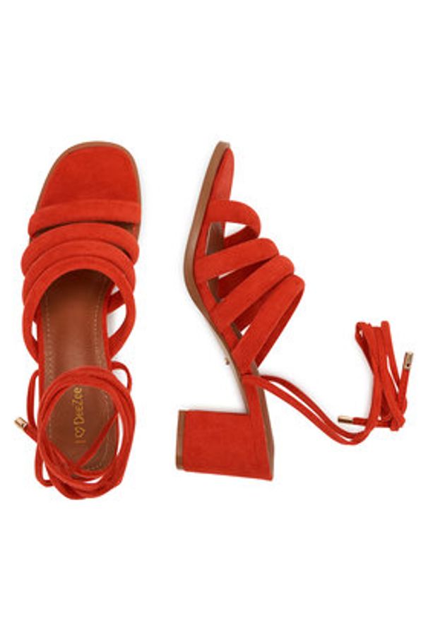 DeeZee Sandały XFV28178-D1 Czerwony. Kolor: czerwony. Materiał: materiał