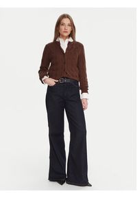 TOMMY HILFIGER - Tommy Hilfiger Kardigan WW0WW47463 Brązowy Regular Fit. Kolor: brązowy. Materiał: wełna