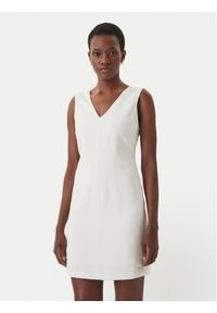 Calvin Klein Sukienka codzienna LV044F012G Écru Regular Fit. Okazja: na co dzień. Kolor: kremowy. Materiał: wiskoza. Typ sukienki: proste. Styl: casual #1