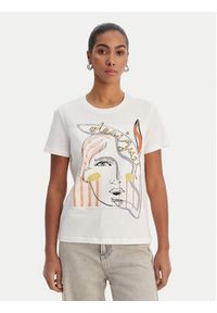 Desigual T-Shirt 26SWTK51 Biały Regular Fit. Kolor: biały. Materiał: bawełna #9