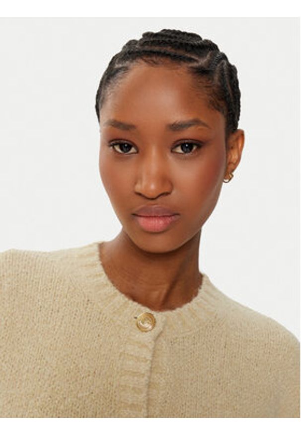 TOMMY HILFIGER - Tommy Hilfiger Kardigan WW0WW44473 Beżowy Regular Fit. Kolor: beżowy. Materiał: bawełna, syntetyk