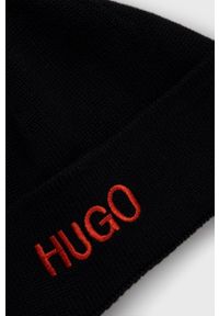 Hugo - Czapka bawełniana. Kolor: czarny. Materiał: bawełna