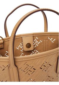 TOMMY HILFIGER - Tommy Hilfiger Torebka Th City Mini AW0AW17500 Brązowy. Kolor: brązowy. Materiał: skórzane #4
