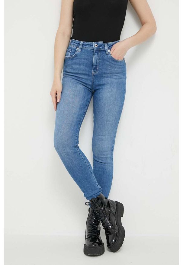 Karl Lagerfeld Jeans jeansy damskie kolor niebieski. Kolor: niebieski