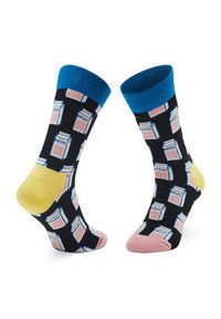 Happy-Socks - Happy Socks Zestaw 2 par wysokich skarpet dziecięcych KCAT02-9300 Kolorowy. Materiał: materiał. Wzór: kolorowy