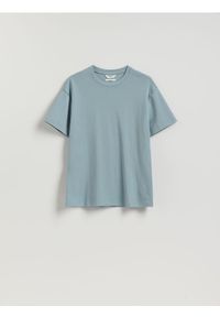 Reserved - Bawełniany t-shirt boxy - jasnoszary. Kolor: szary. Materiał: bawełna #1