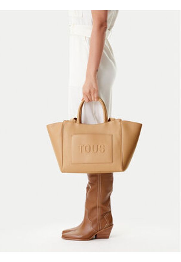 Tous - TOUS Torebka Brenda City 2002192245 Beżowy. Kolor: beżowy. Materiał: skórzane