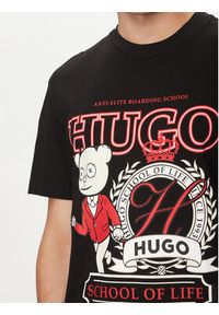 Hugo - HUGO T-Shirt Daporoni 50538254 Czarny Relaxed Fit. Kolor: czarny. Materiał: bawełna #3