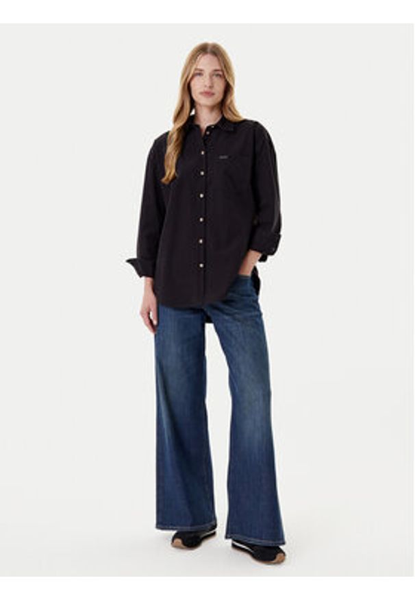 Guess Jeans Koszula W4YH22 WGCF1 Czarny Relaxed Fit. Kolor: czarny. Materiał: bawełna