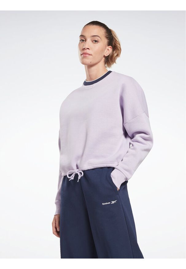 Reebok Bluza Identity HT6270 Fioletowy Relaxed Fit. Kolor: fioletowy. Materiał: bawełna