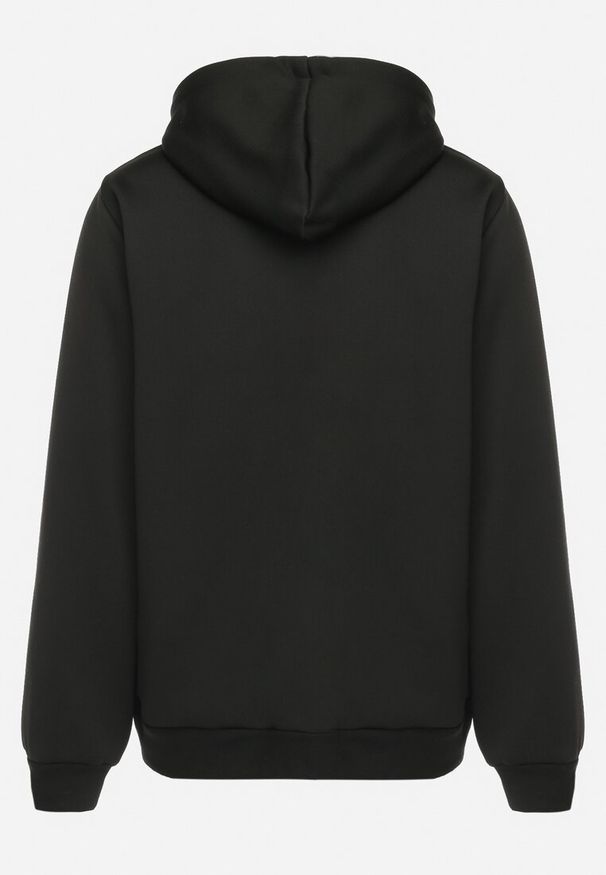 Born2be - Czarna Bluza z Kapturem i Ściągaczami Flattera. Typ kołnierza: kaptur. Kolor: czarny