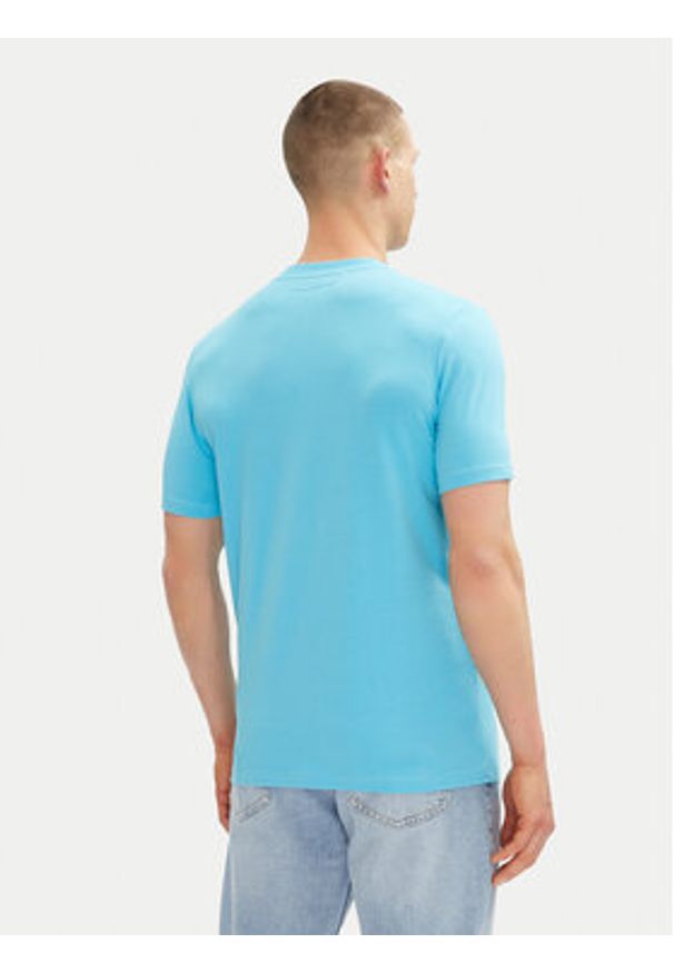 Karl Lagerfeld - KARL LAGERFELD T-Shirt 755750 552221 Turkusowy Regular Fit. Typ kołnierza: dekolt w karo. Kolor: turkusowy. Materiał: bawełna