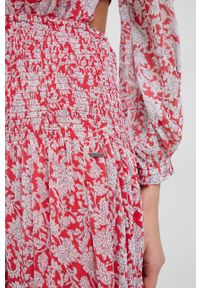 Pepe Jeans sukienka Berenice kolor czerwony maxi rozkloszowana. Kolor: czerwony. Długość rękawa: raglanowy rękaw. Typ sukienki: rozkloszowane. Długość: maxi #2