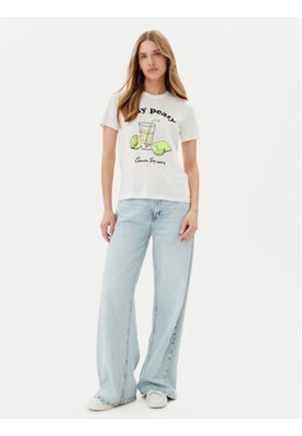 only - ONLY T-Shirt Kita 15349150 Biały Regular Fit. Kolor: biały. Materiał: bawełna