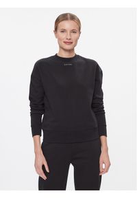 Calvin Klein Bluza Metallic Micro Logo Sweatshirt K20K206961 Czarny Regular Fit. Kolor: czarny. Materiał: bawełna