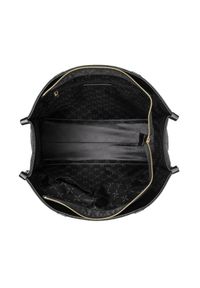 Ochnik - Czarna torebka shopperka damska. Kolor: czarny. Wzór: aplikacja. Materiał: skórzane, zdobione #5