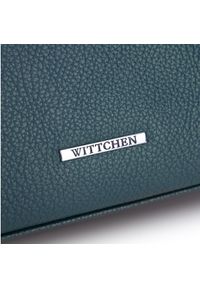 Wittchen - Torebka worek ze skośnym suwakiem. Kolor: zielony. Wzór: aplikacja. Materiał: skórzane. Styl: elegancki, sportowy #2