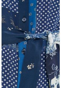Weekend Max Mara sukienka jedwabna kolor granatowy midi rozkloszowana. Kolor: niebieski. Materiał: jedwab. Typ sukienki: rozkloszowane. Długość: midi #5