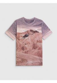4f - 4F T-shirt regular z nadrukiem męski - multikolor XL. Okazja: na co dzień. Kolor: wielokolorowy. Materiał: materiał. Wzór: nadruk. Styl: casual #1