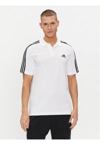 Adidas - adidas Polo Essentials Piqué Embroidered Small Logo 3-Stripes Polo Shirt IC9312 Biały Regular Fit. Typ kołnierza: polo. Kolor: biały. Materiał: bawełna #1