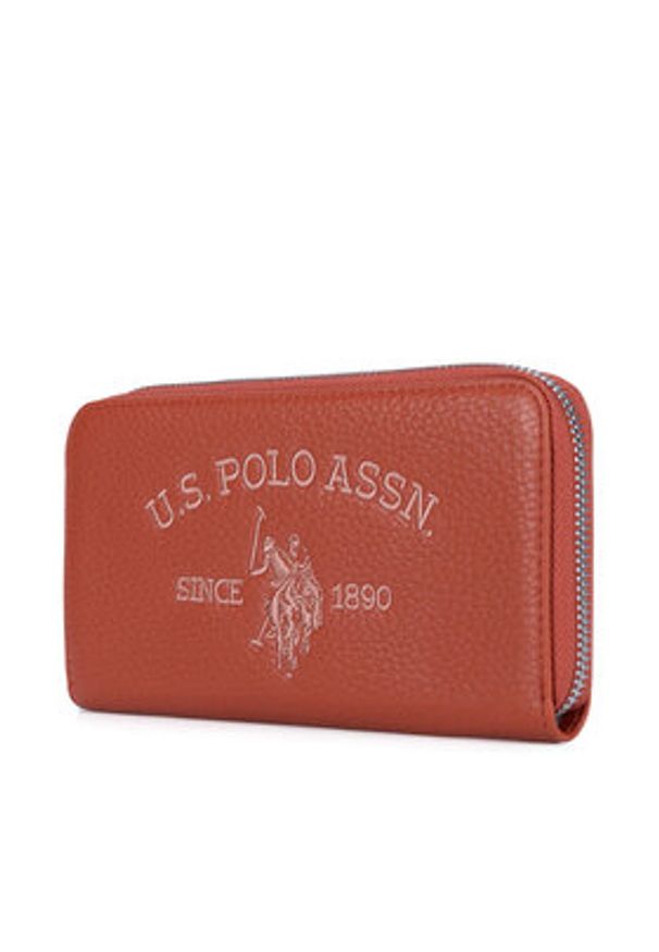 U.S. Polo Assn. Duży Portfel Damski WIUXT8413WVP Pomarańczowy. Kolor: pomarańczowy