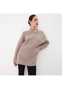 Mohito - Beżowy sweter z dodatkiem wełny - Beżowy. Kolor: beżowy. Materiał: wełna #1