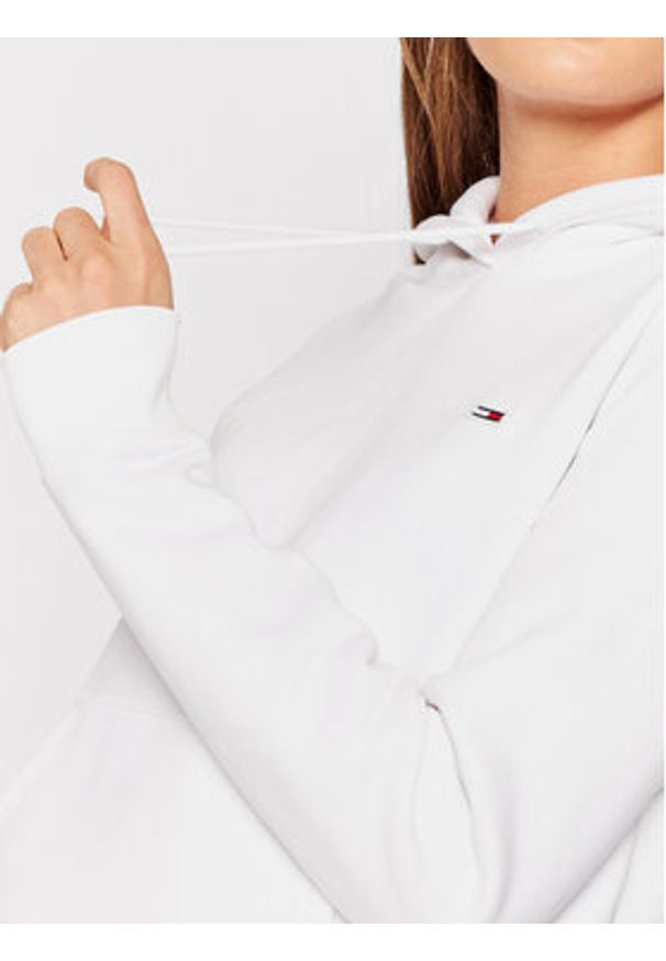 Tommy Jeans Bluza Fleece Hoodie DW0DW09228 Biały Regular Fit. Kolor: biały. Materiał: syntetyk