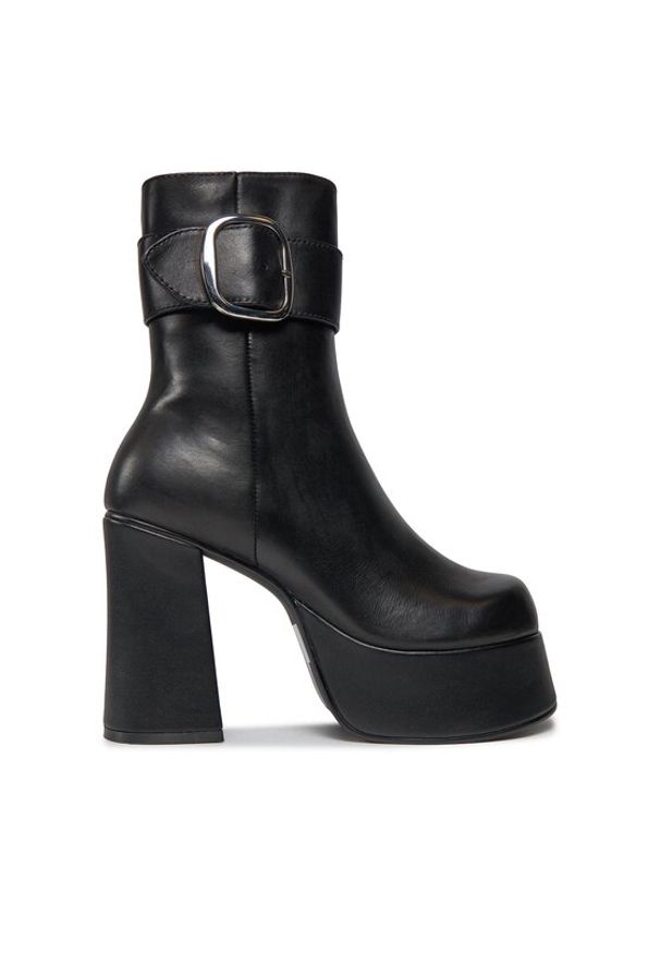 Steve Madden Botki Siren Bootie SM11002628 SM11002628-017 Czarny. Kolor: czarny. Materiał: skóra