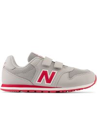 Buty dziecięce New Balance PV500RA1 – szare. Okazja: na uczelnię. Zapięcie: rzepy. Kolor: szary. Materiał: materiał, skóra, syntetyk. Szerokość cholewki: normalna. Sport: turystyka piesza #1