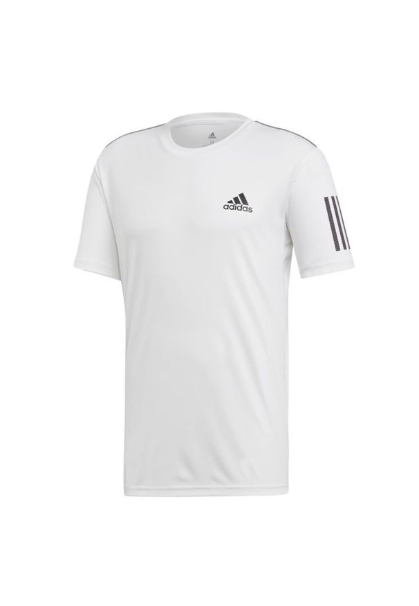 Adidas - Koszulka adidas 3-Stripes Club DP2875 - L. Materiał: materiał, poliester, dzianina. Długość rękawa: krótki rękaw. Technologia: ClimaCool (Adidas). Długość: krótkie. Wzór: ze splotem. Sport: tenis
