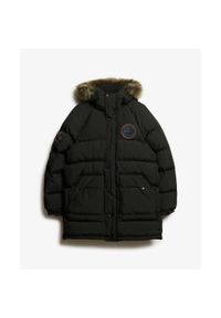Długa kurtka Superdry Everest. Kolor: czarny. Materiał: puch. Długość: długie. Styl: elegancki #1